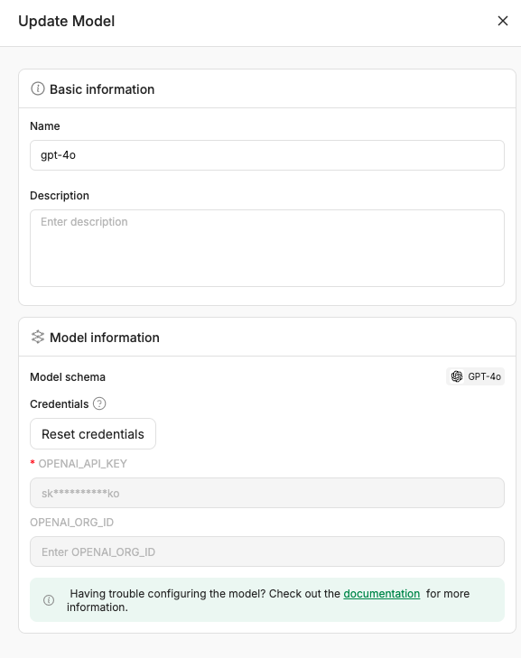 Model basic info