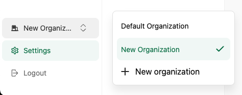 Organization switcher