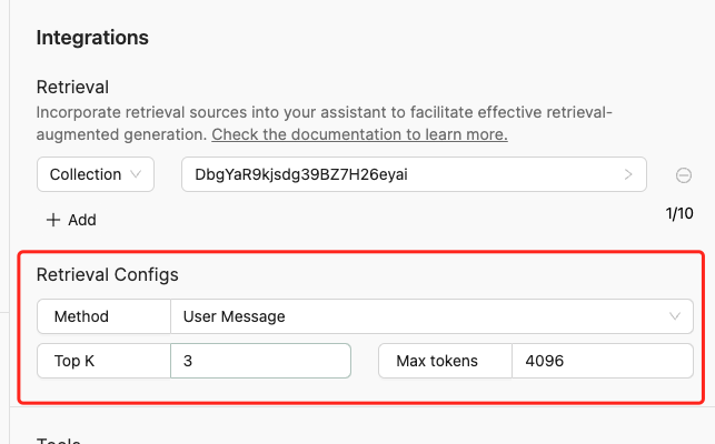 retrieval configs