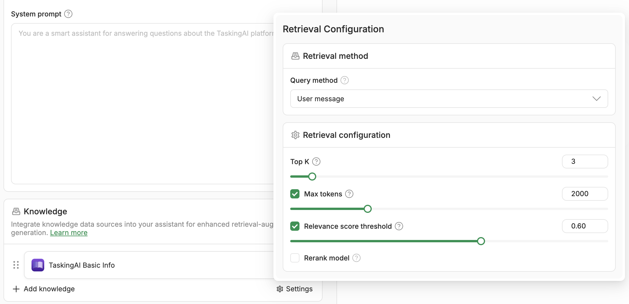 retrieval configs