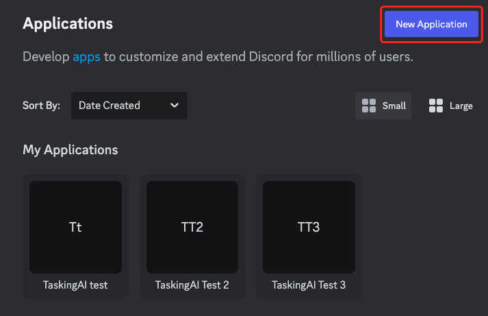 Discord Create Application